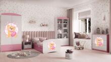 Bed babydreams pink teddybear butterflies with drawer with non-flammable mattress 140/70