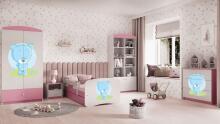 Bed babydreams pink blue teddybear with drawer with non-flammable mattress 180/80