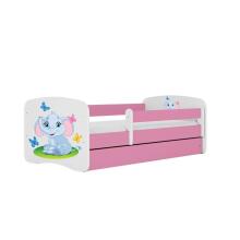 Bed babydreams pink baby elephant with drawer with non-flammable mattress 180/80