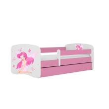 Bed babydreams pink fairy with butterflies with drawer with non-flammable mattress 180/80