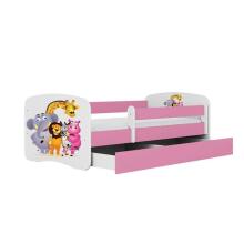 Bed babydreams pink zoo with drawer with non-flammable mattress 180/80