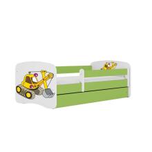 Bed babydreams green digger with drawer with non-flammable mattress 160/80