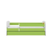 Bed babydreams green digger with drawer with non-flammable mattress 140/70