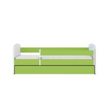 Bed babydreams green blue teddybear with drawer with non-flammable mattress 140/70