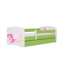 Bed babydreams green fairy with wings with drawer with non-flammable mattress 140/70