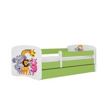 Bed babydreams green zoo with drawer with non-flammable mattress 180/80