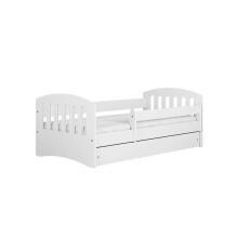 Bed classic 1 white with drawer with non-flammable mattress 160/80