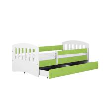 Classic 1 green bed with a drawer, coconut mattress 180/80