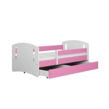 Bed classic 2 pink with drawer with non-flammable mattress 160/80