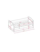 Bed Julia mix pale pink with drawer with non-flammable mattress 160/80