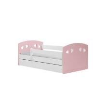Bed Julia mix pale pink with drawer with non-flammable mattress 180/80