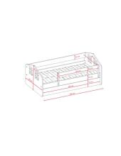 Bed Kacper white with drawer with non-flammable mattress 160/80