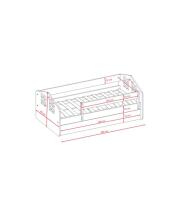 Bed Kacper white with drawer with non-flammable mattress 180/80