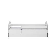 Bed Kacper white with drawer with non-flammable mattress 180/80
