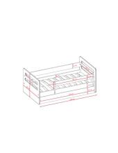 Bed tomi white with drawer with non-flammable mattress 160/80