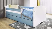 Babydreams blue bed without a pattern with a drawer, coconut mattress 180/80