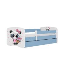 Babydreams blue panda bed with drawer, mattress 140/70