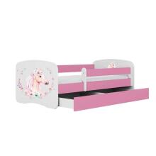 Babydreams pink horse bed with drawer, latex mattress 140/70