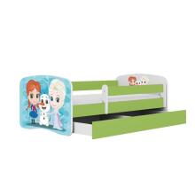 Bed babydreams green frozen land with drawer without mattress 140/70