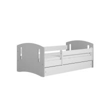 Classic 2 mix gray bed without drawer, latex mattress 160/80