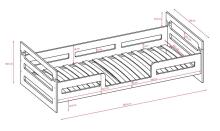 Plywood bed Leo without mattress 180/80