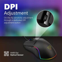 VERTUX Argon USB Spēļu Pele ar RGB Apgaismojumu