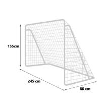 Futbola vārti 245 x 155 x 80 cm + tēmēšanas paklājiņš