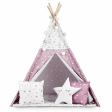 Детская палатка-типи с подсветкой Нукидо - розовая со звездами