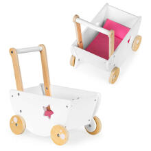 Koka leļļu ratu stūmējs 2in1 Ecotoys