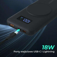 AUKEY PB-WL02i Power Bank 10000mAh bezvadu uzlāde MagSafe MagAir 22.5W 3xUSB melns