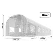 Dārza tunelis 3x6m (18m2) Plonos balts