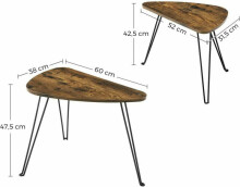 Kafijas galdiņš bēniņu stilā, kas sastāv no divām daļām.