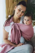 Little Frog Ring Sling Cotton Art.164068 Linen Hutt Lagoon Ring sling, size S (for children up to 36 months)