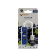 Sbox H-204 USB 4 Ports USB HUB Blueberry Blue