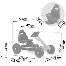 Bērnu pedāļu kartings RK-591 sarkans
