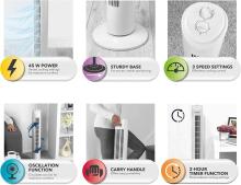 Beldray EH3230VDE Tower Fan with timer