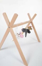 Vaikų namų tipų stendas ir kūdikių sporto salės menas. TIPMBSN Tvirtas lopšio pagalvėlė + medinė arka