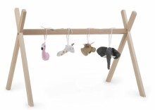Vaikų namų tipų stendas ir kūdikių sporto salės menas. TIPMBSN Tvirtas lopšio pagalvėlė + medinė arka