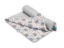 Light Minky Blanket - Hedgehogs grey 75x100