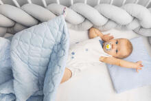 Braided Crib Bumpers 210 cm – stars blue