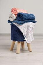 Light Minky Blanket – birds retro pink