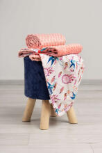 Light Minky Blanket – birds retro pink