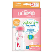 WB92601 oz/270 ml PP Wide-Neck Options+ Bottle, PINK, 2-Pack