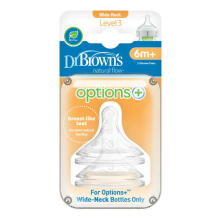 WN3201  Level 3 Wide-Neck Silicone Options+ Nipple, 2-Pack