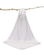 Crepe hooded bath towel – white