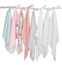 Muslin diaper 70x80 – peonies white