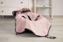 Waffle Carry-cot swaddle blanket – boho dusty rose