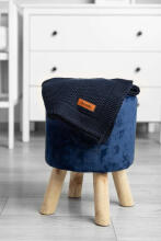 Knitted Blanket – navy blue