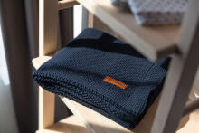 Knitted Blanket – navy blue