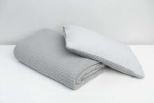 Knitted cot set with muslin - grey
